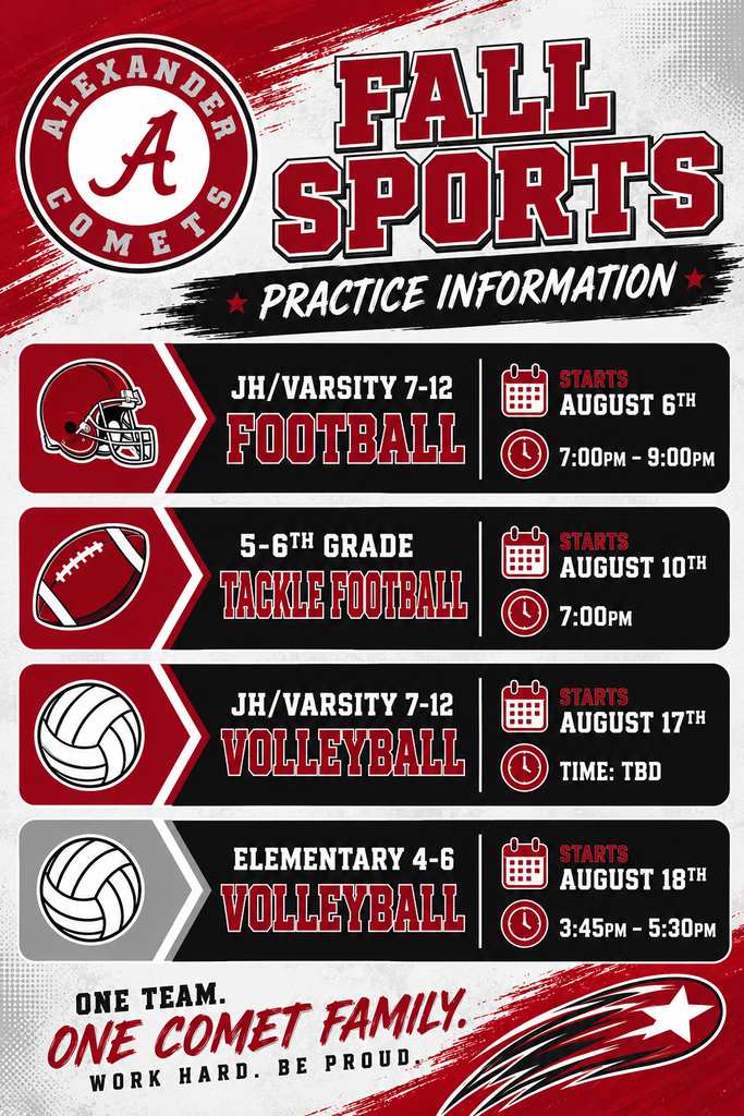 Fall Sport Practice Information