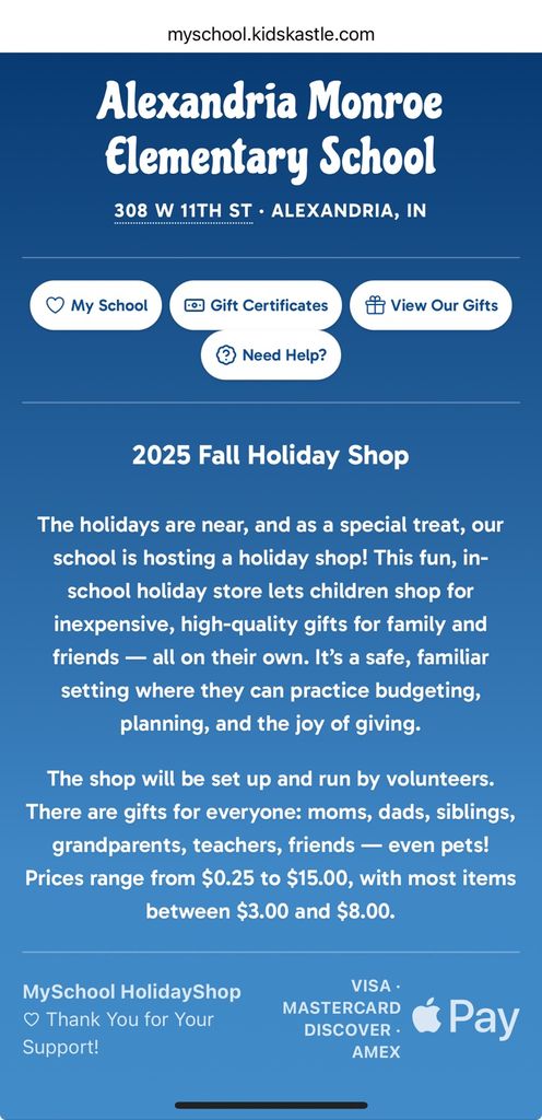 Kids cast holiday shop