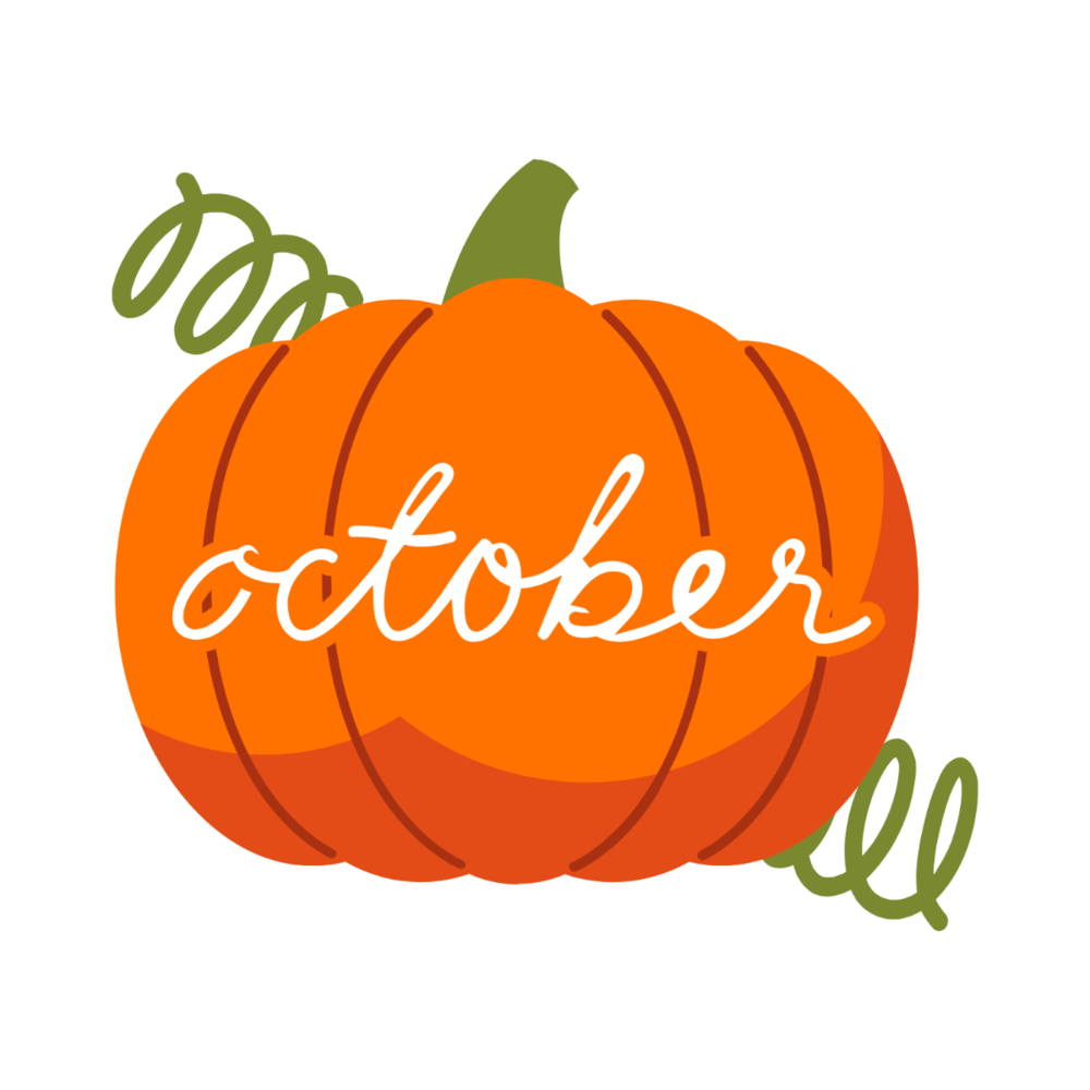 Picture of a pumpkin that says October