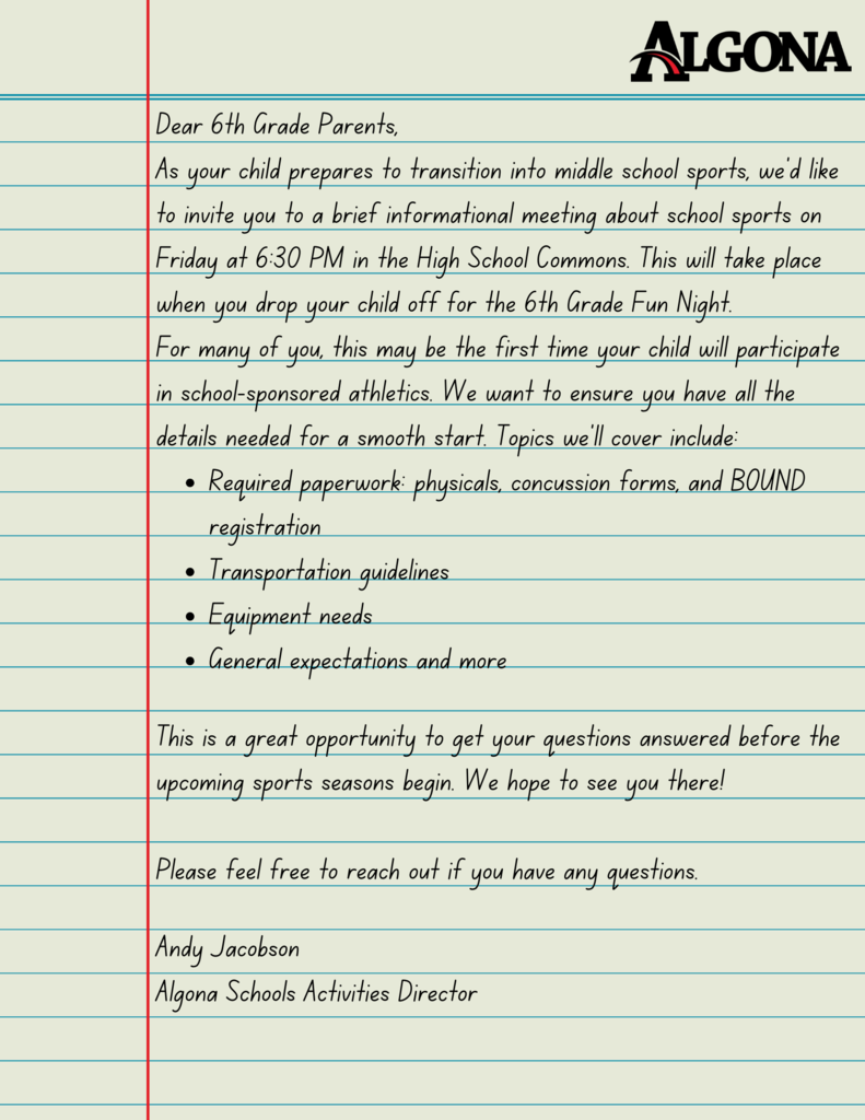 Activities Letter