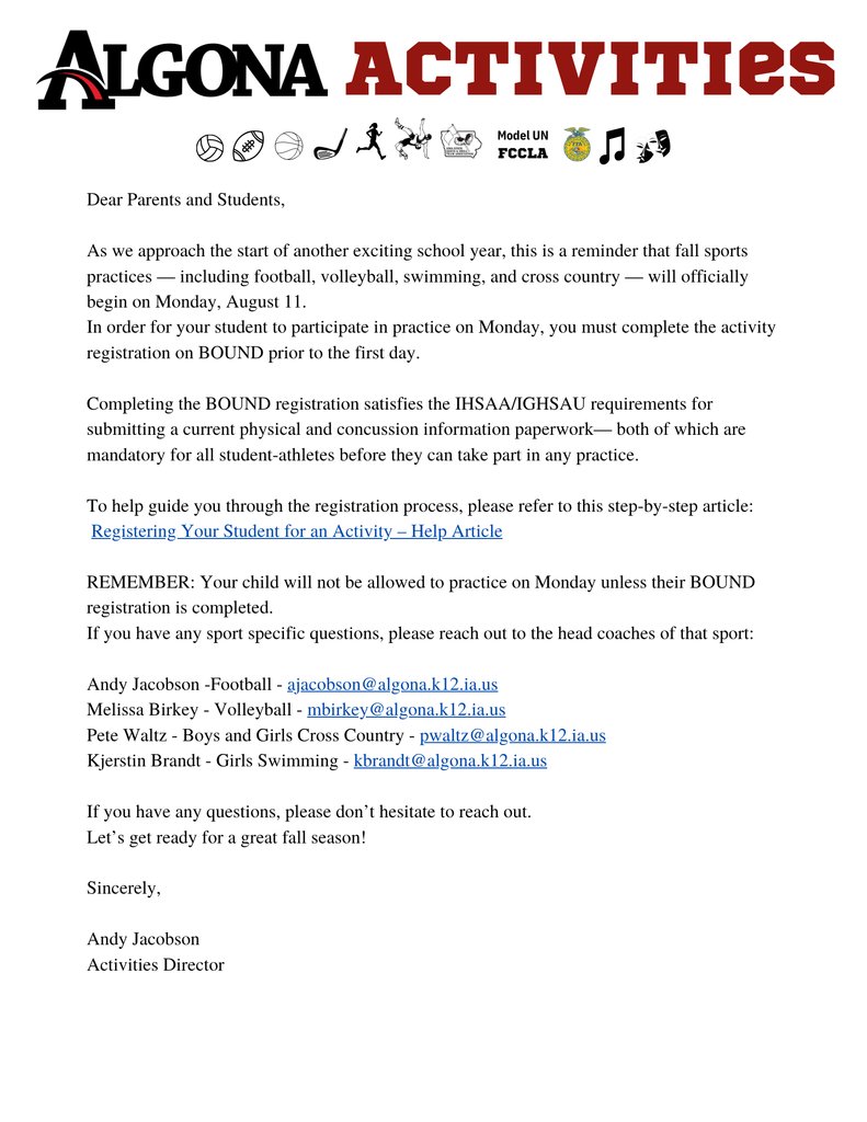 AD Letter in English