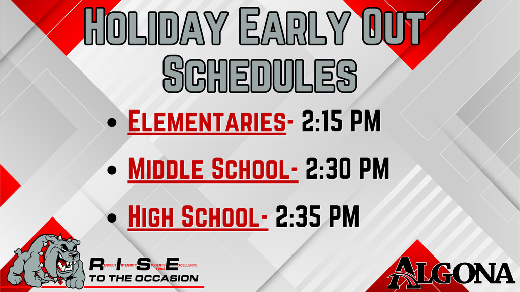 Holiday Early Out Schedules