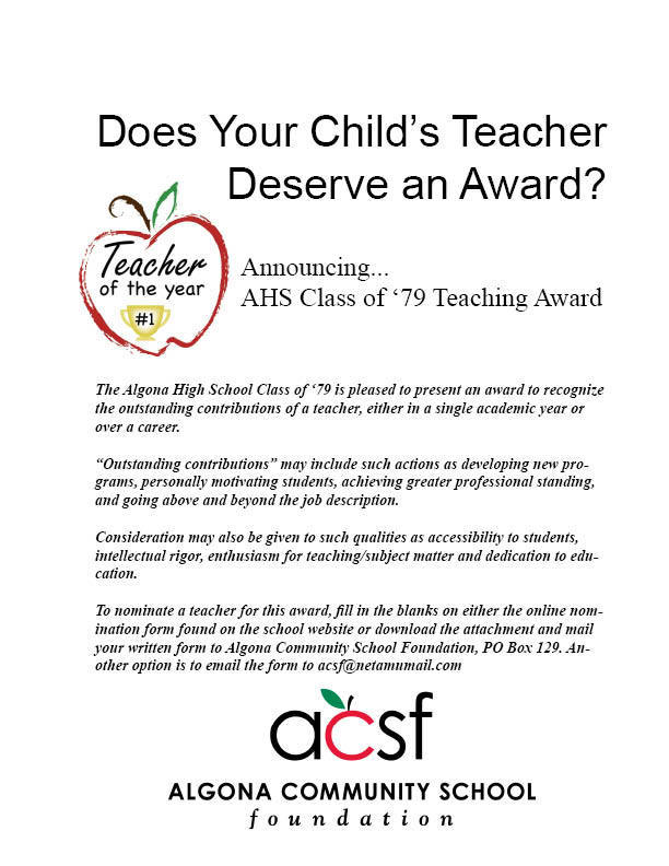 Teacher of the year nomination form