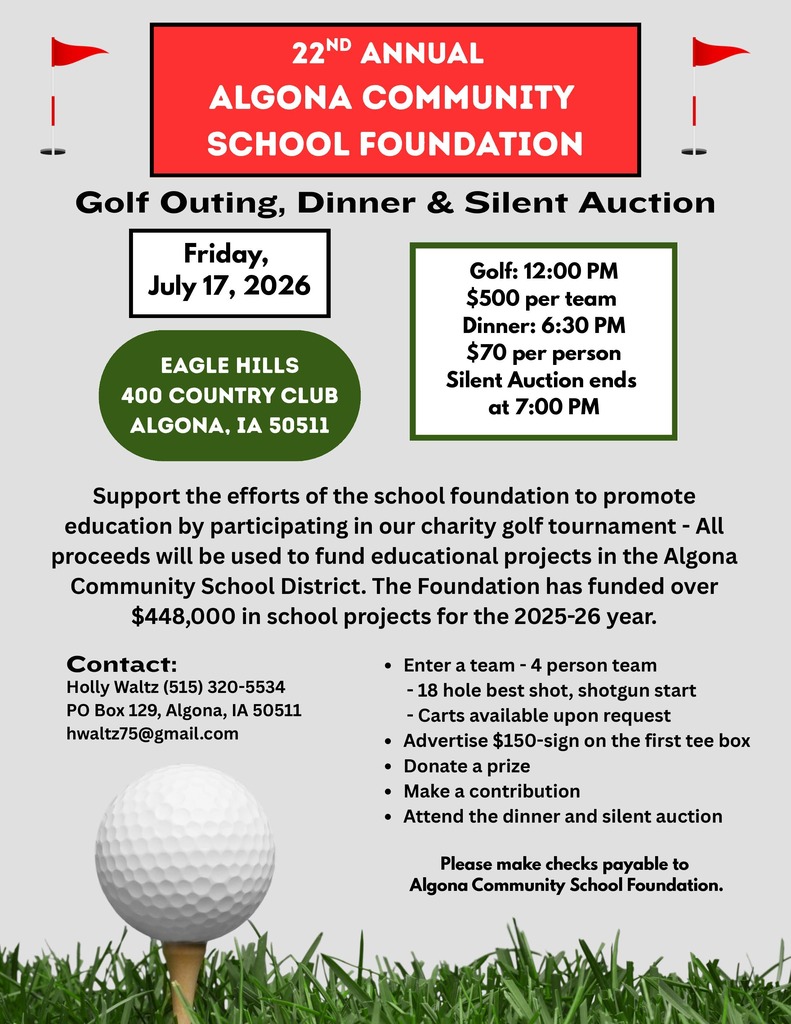 Algona Community School Foundation Golf Outing