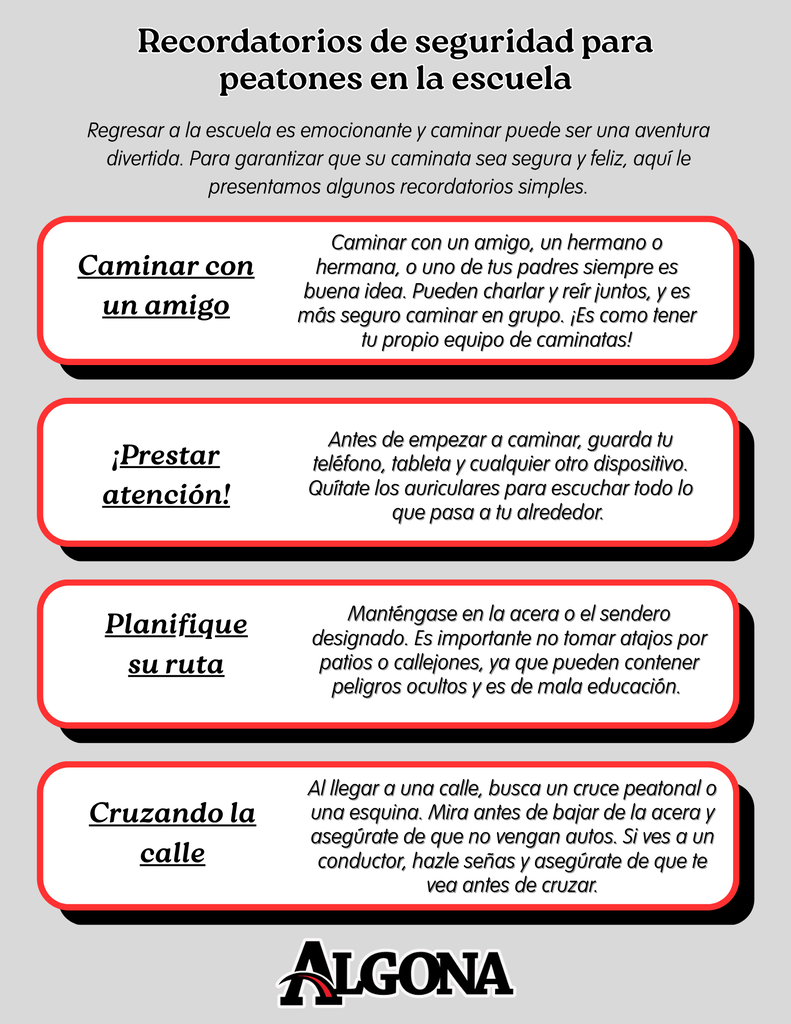School Pedestrian Safety- Spanish