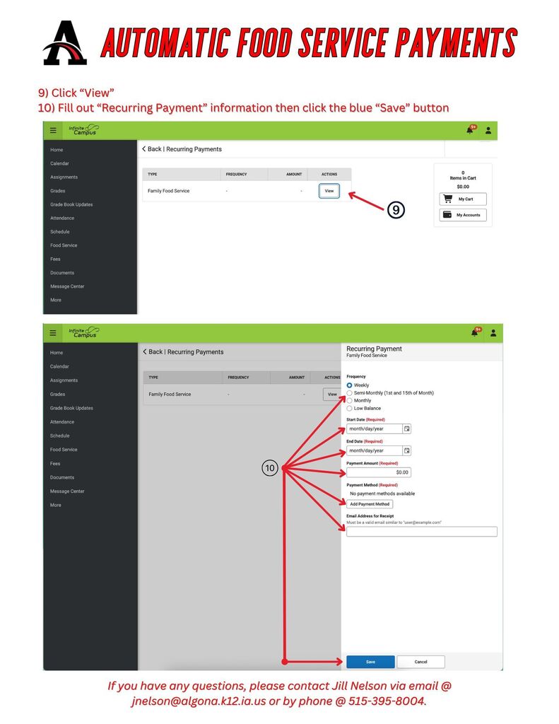 Automatic Food Service Payments Instructions 2