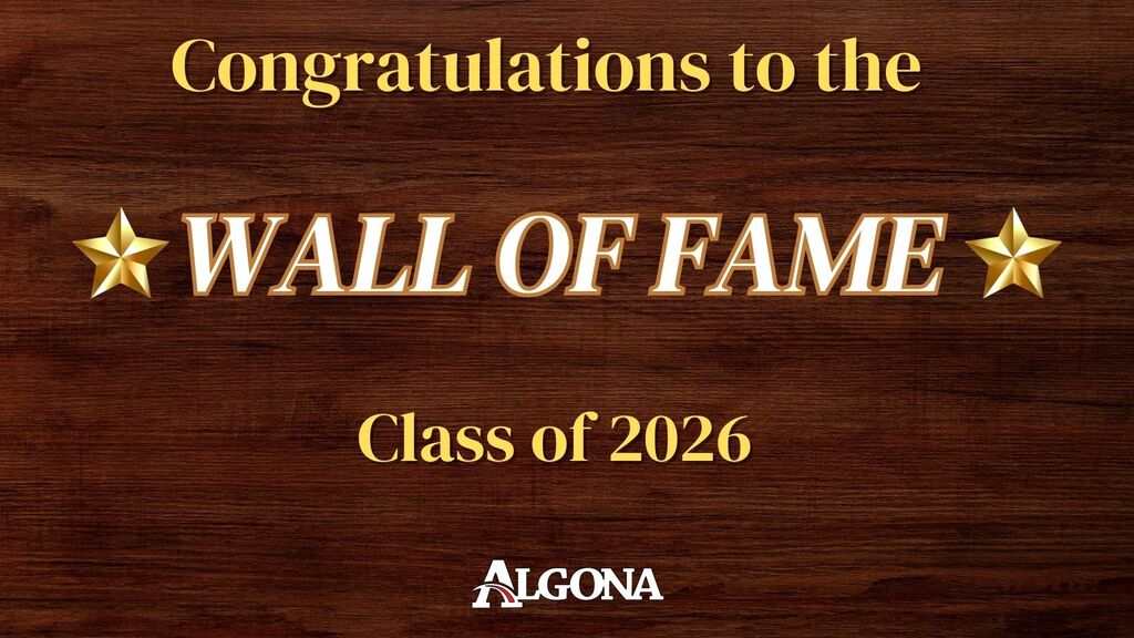 Gold stars frame "WALL OF FAME" text, with "Congratulations to the Class of 2026" below on a wooden background.