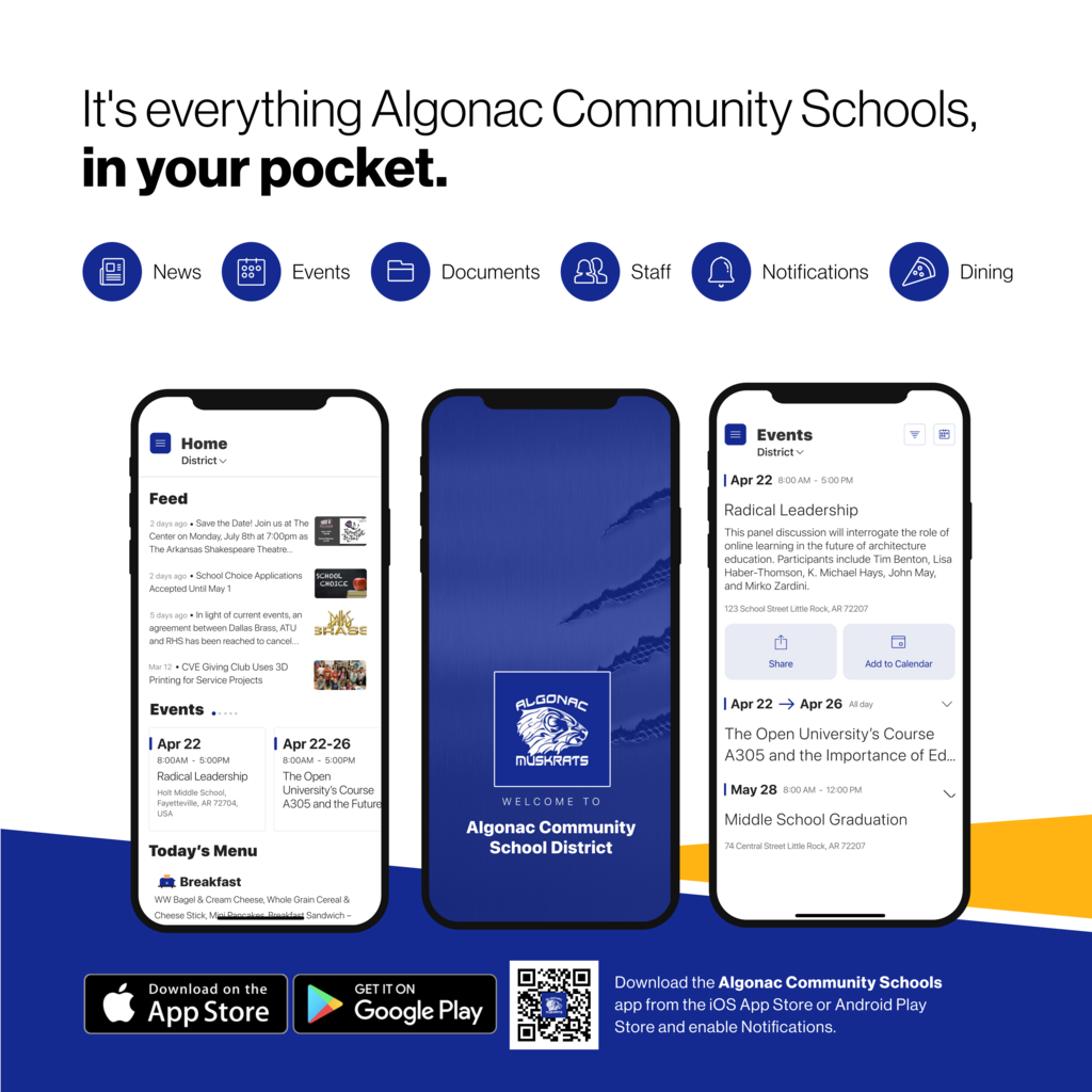 Algonac Community Schools App Flyer.