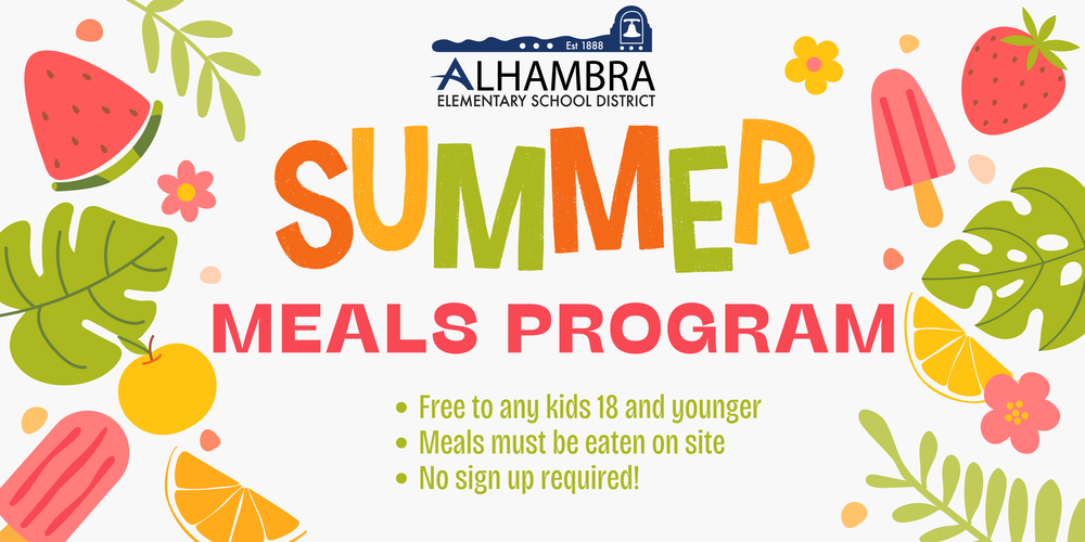 Summer Meals Program. Free to any kids 18 and younger. Meals must be eaten on site. No sign up required.