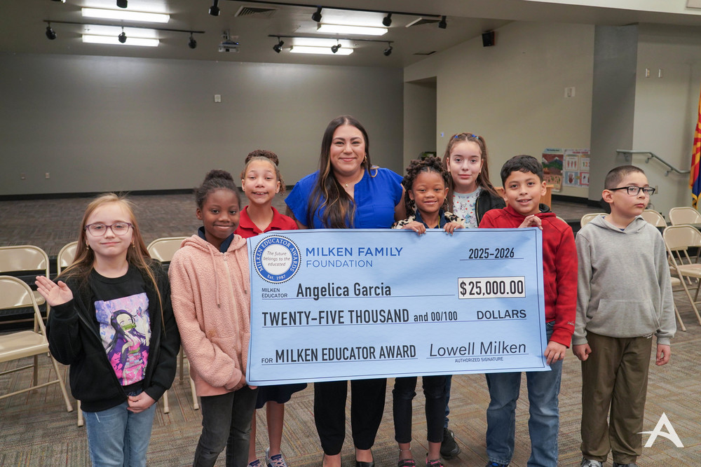 Angelica Garcia with students