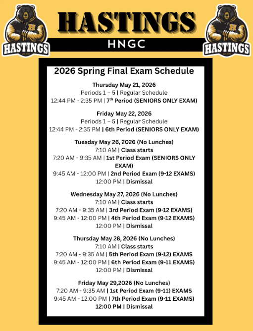 Spring Final Exam Schedule
