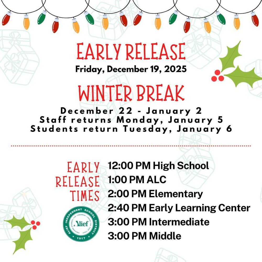 White flyer with holiday lights