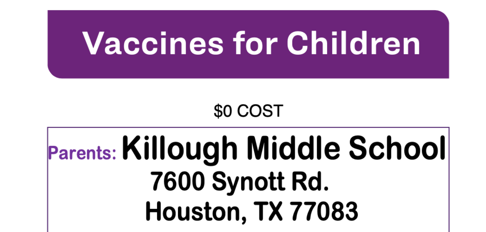 Vaccines for children, $0 cost