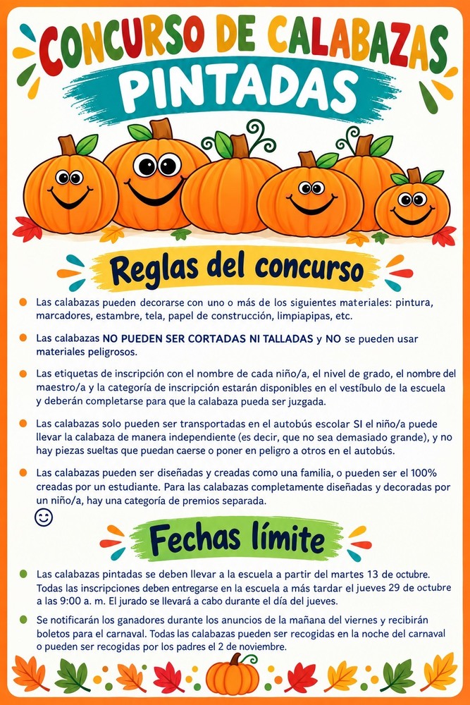 white flyer - orange pumpkins