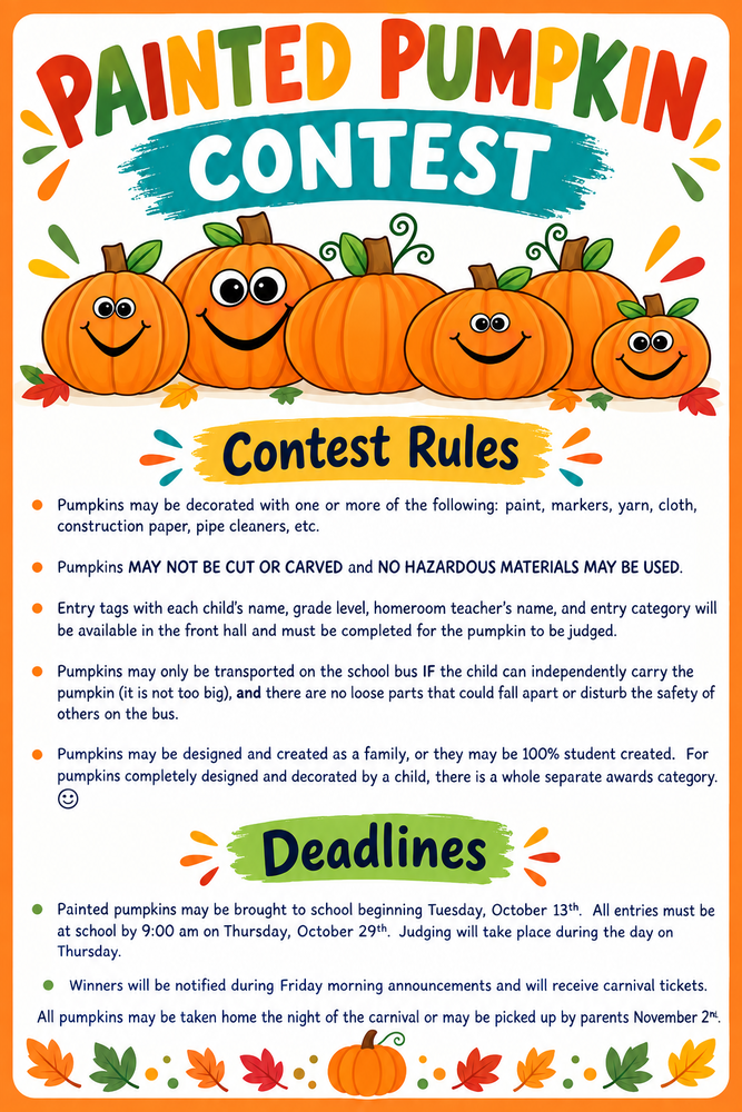 white flyer - orange pumpkins