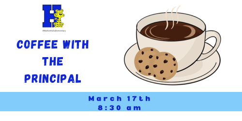 white flyer with blue letters