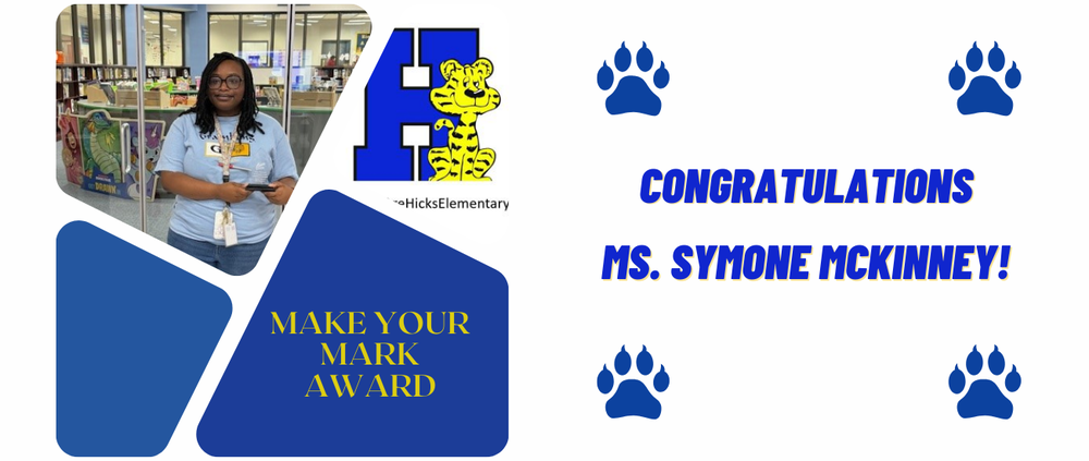 white flyer with blue letters