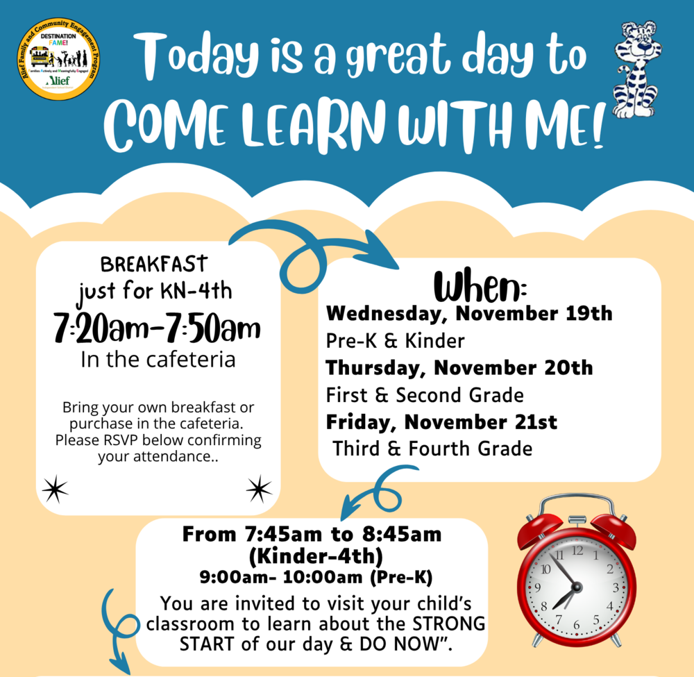 Learn with me event flier