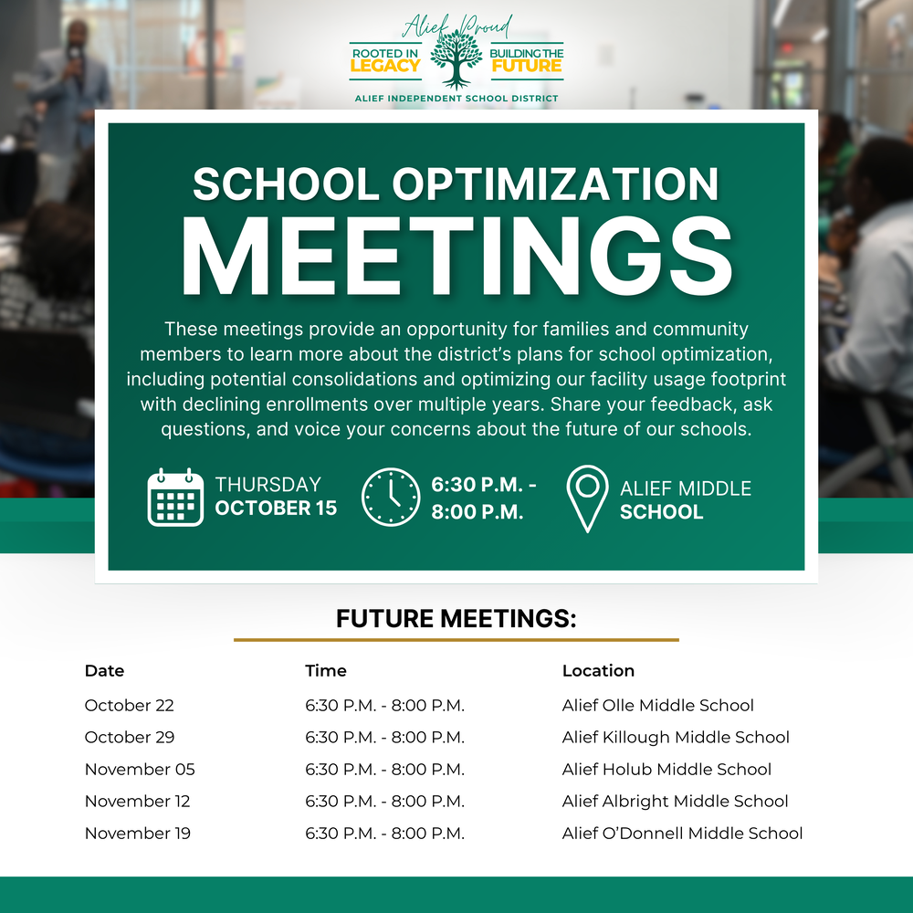 Green flyer with white text