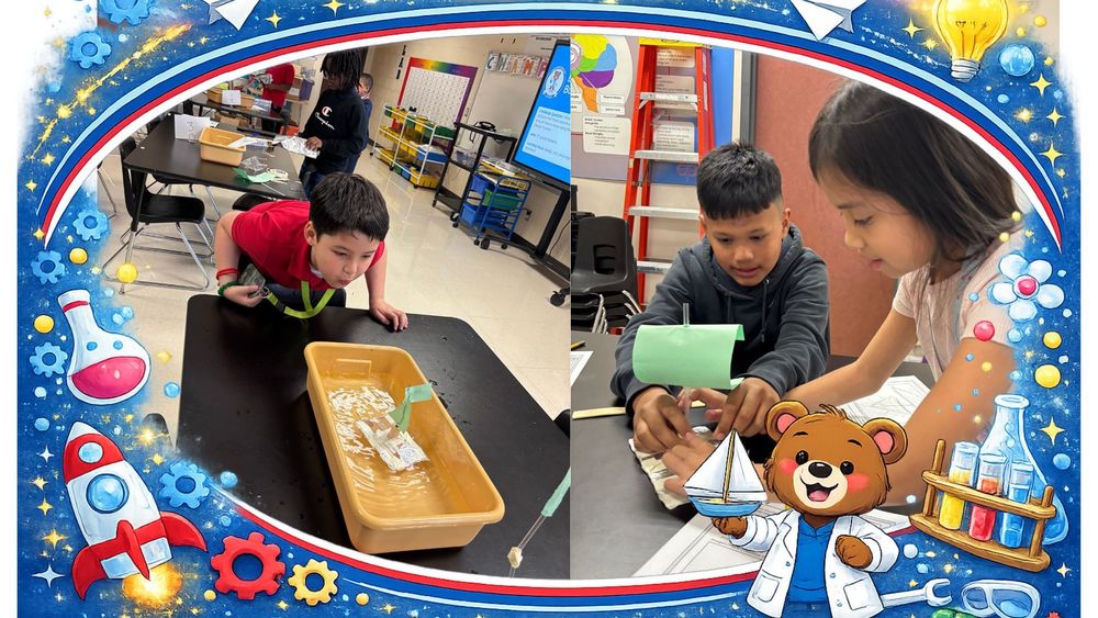 Students building and testing sailboats
