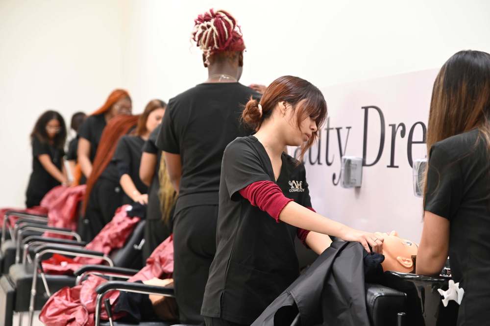 Alief ISD Cosmetology Students at work