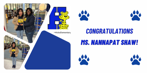 white flyer with blue letters