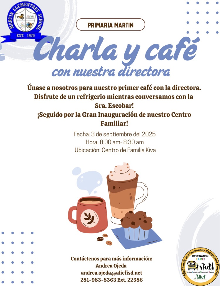 Charla y café con nursery directora. fecha: 3 de septiembre del 2025. hora: 8:00-8:30am. ubicación: centro de familia kiva