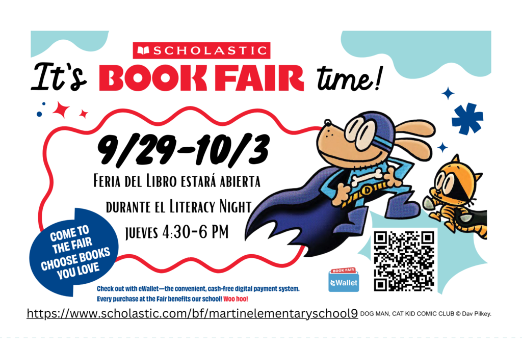 It's Book Fair Time! 9/29-10/3 book fair will be open. 