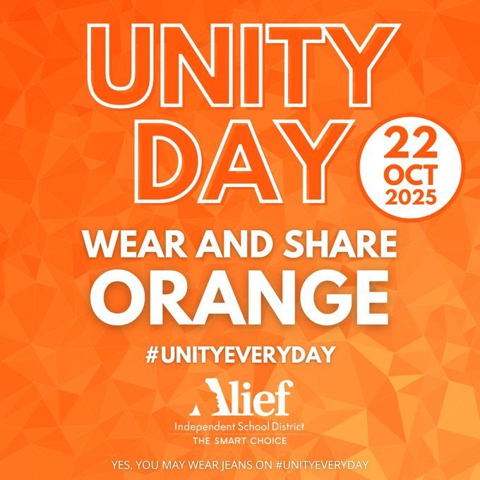 Unity Day. 22 Oct 2025. Wear and share Orange. #Unityeveryday