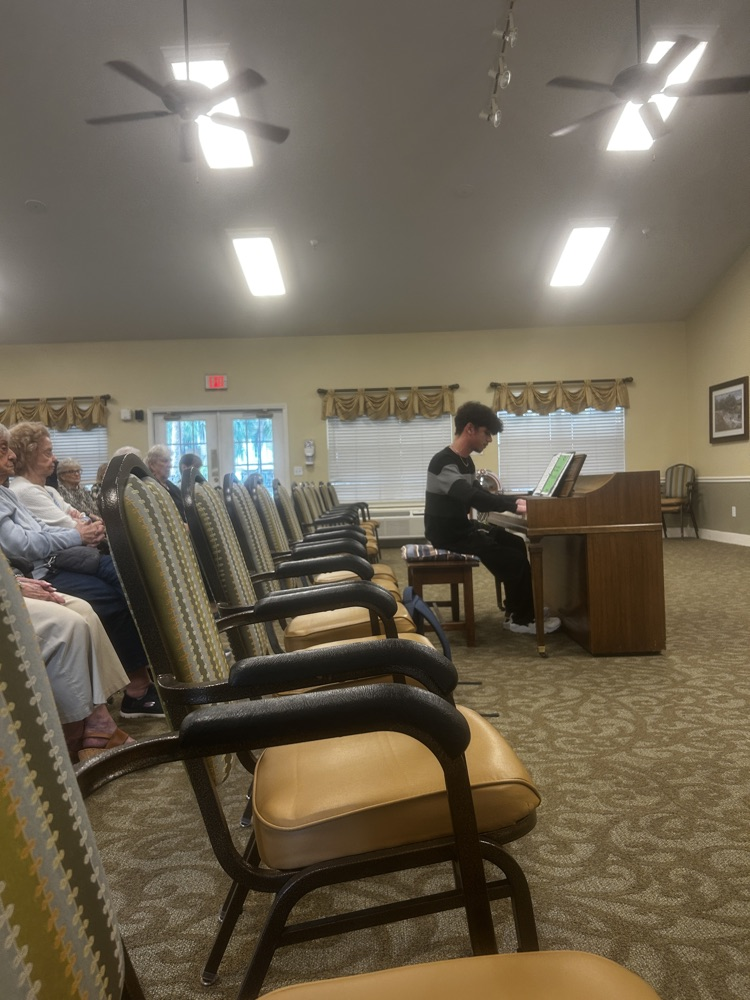 Mr. Webb’s talented choir shared their voices and hearts at the Senior Citizens Center today! Our students brought joy and smiles through music, spreading Ram pride beyond our campus. 💙🤍 #ElsikChoir #RamPride #CommunityConnections