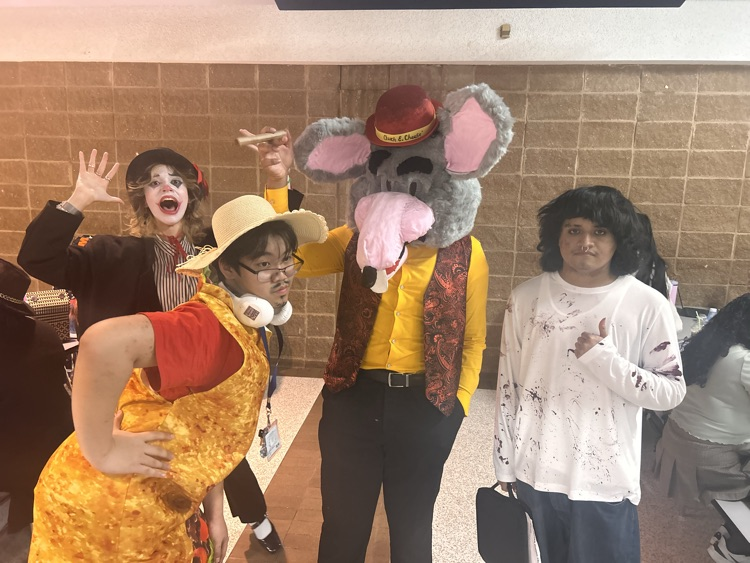 Elsik students rocked their Halloween looks today! From spooky to silly, their costumes showed off school spirit and creativity. 💙🤍 #HalloweenFun #ElsikPride #RamNation
