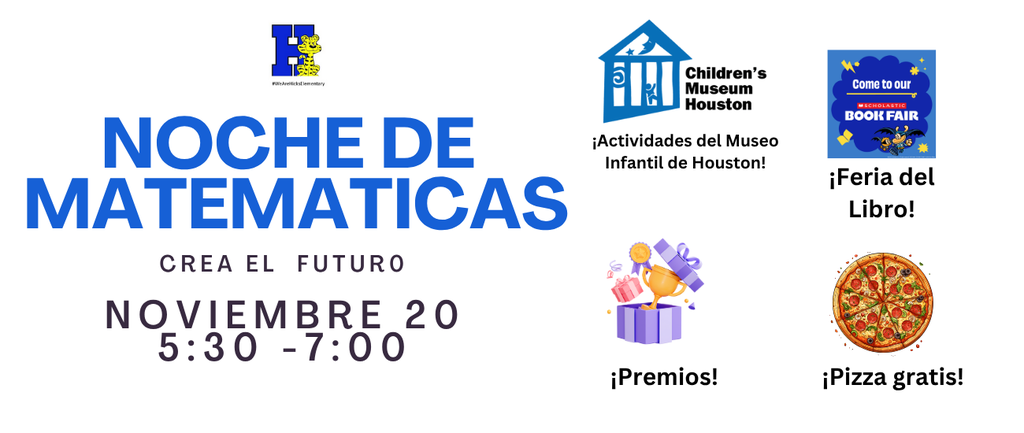 white flyer with blue letters