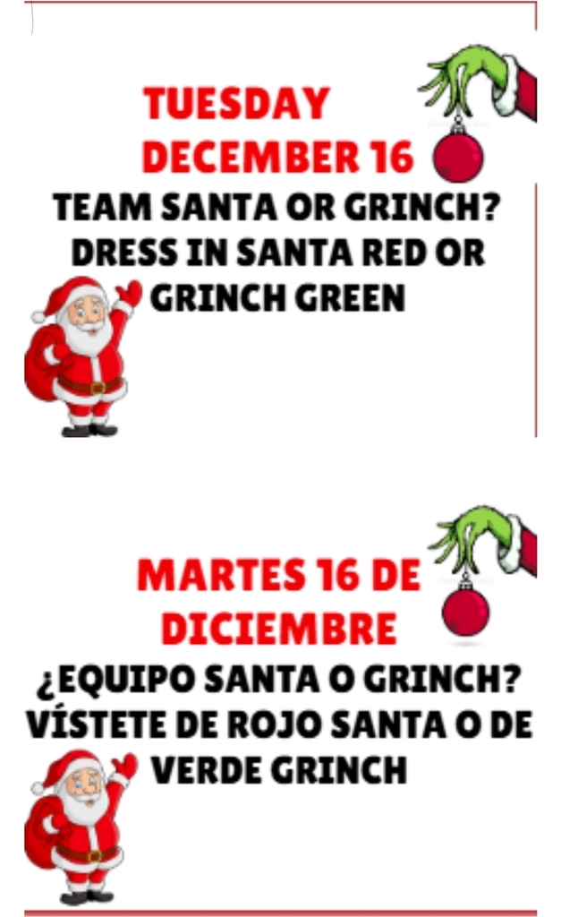 Team Grinch or Team Santa Day Flyer