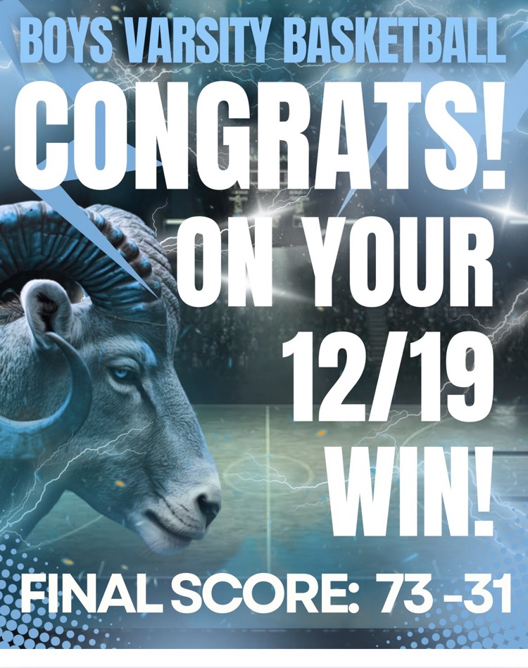 Congrats to our Boys Varsity Basketball team on a dominant 73–31 win over Van Vleck on December 19th! Way to represent, Rams! 🐏🔥