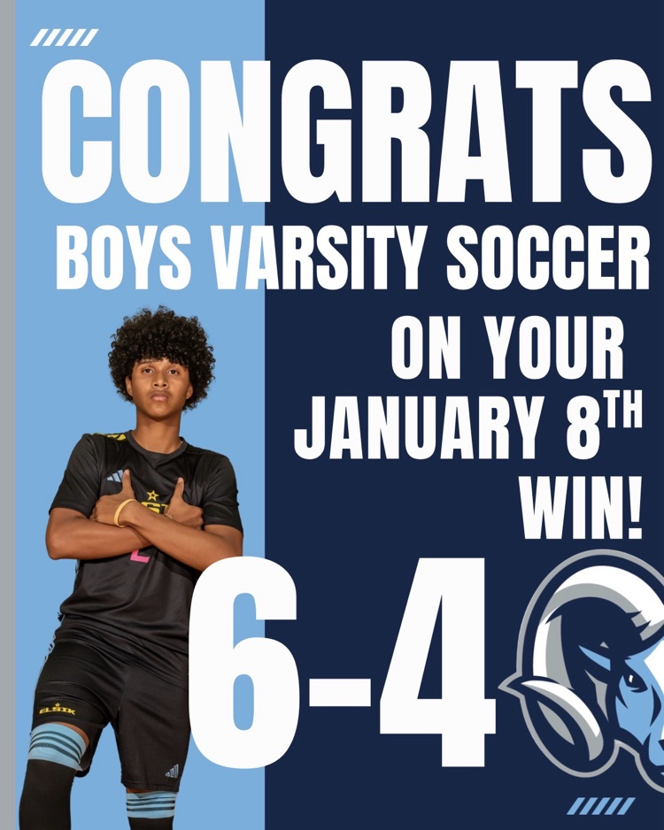 LET’S GO! Congrats to the Mighty Ram Boys Varsity Soccer team on a big January 8th win against Lake Creek! Ram pride on full display. #RamNation