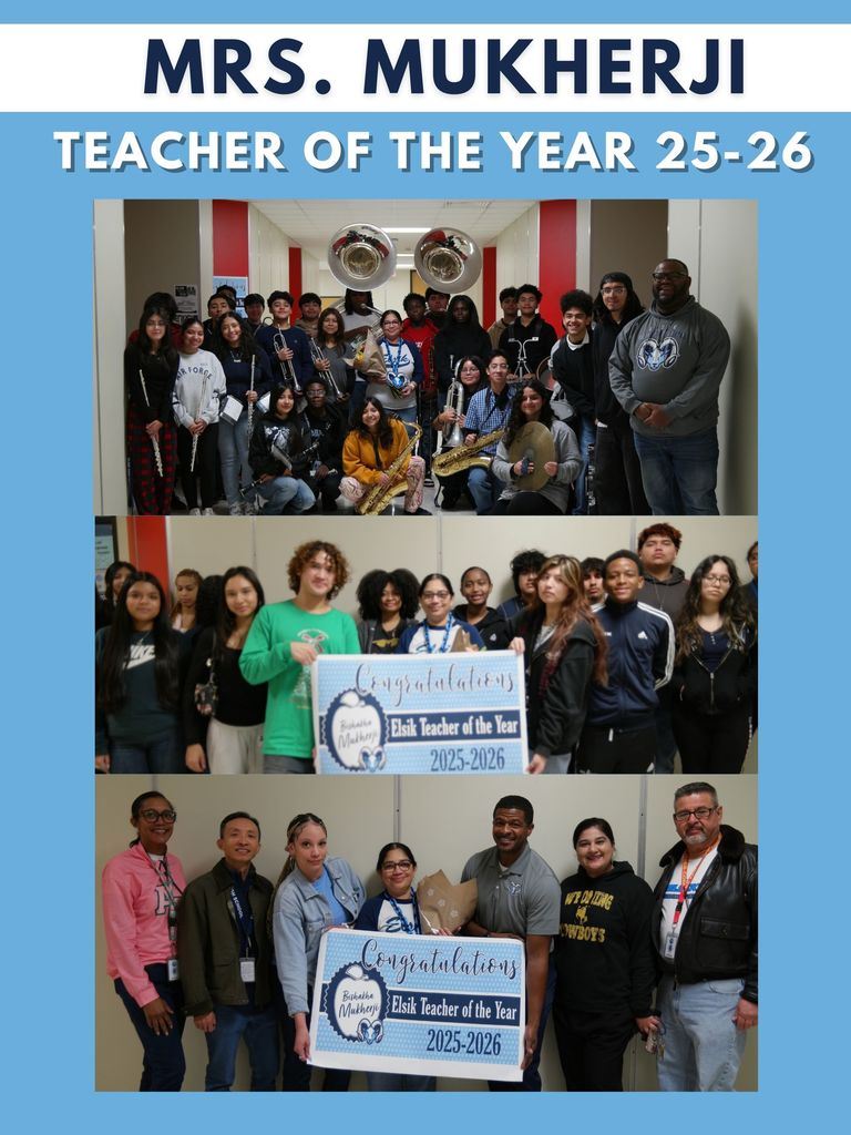 Congratulations to Mrs. Mukherji, our 2025–2026 Teacher of the Year! Your passion, dedication, and commitment to our students inspire us every day. We’re proud to celebrate you! #RamNation