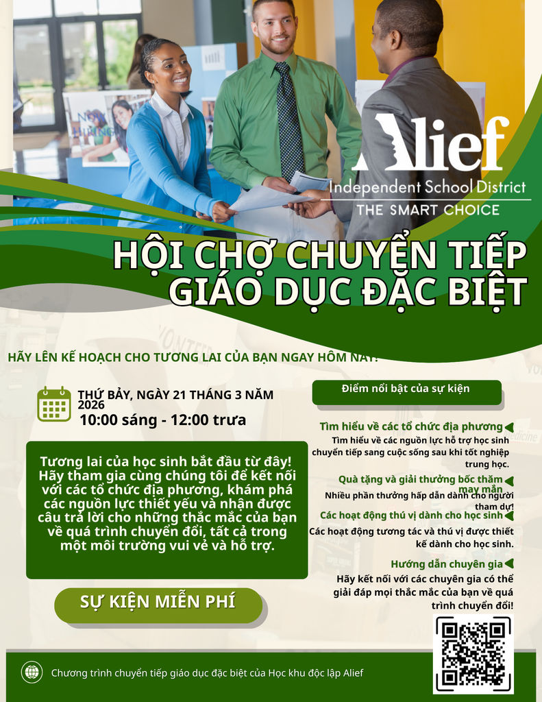 Special Education Transition Fair flyer in Vietnamese 