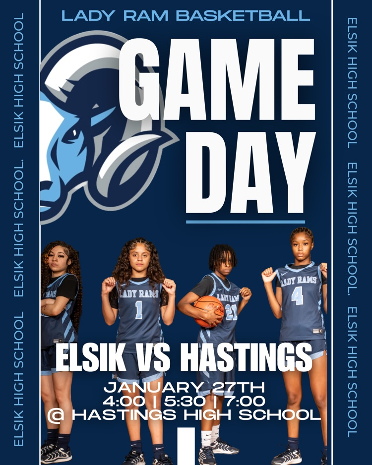 Lady Ram Basketball takes on Hastings High School on January 27 at Hastings HS. Tip-off times are 4:00 p.m., 5:30 p.m., and 7:00 p.m. Come out and support our Lady Rams as they battle on the court. #RamNation