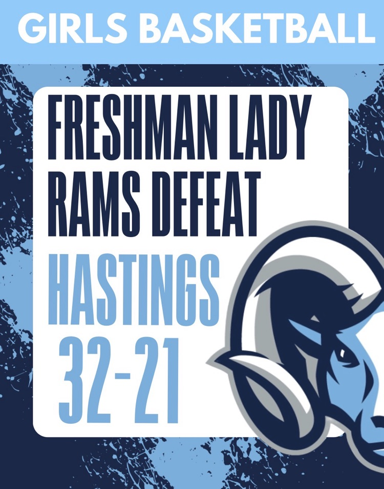 Congrats to the Freshman Lady Rams on a big win over Hastings, 32–21! Great teamwork and effort on the court—keep it rolling! 🐏💪 #RamNation