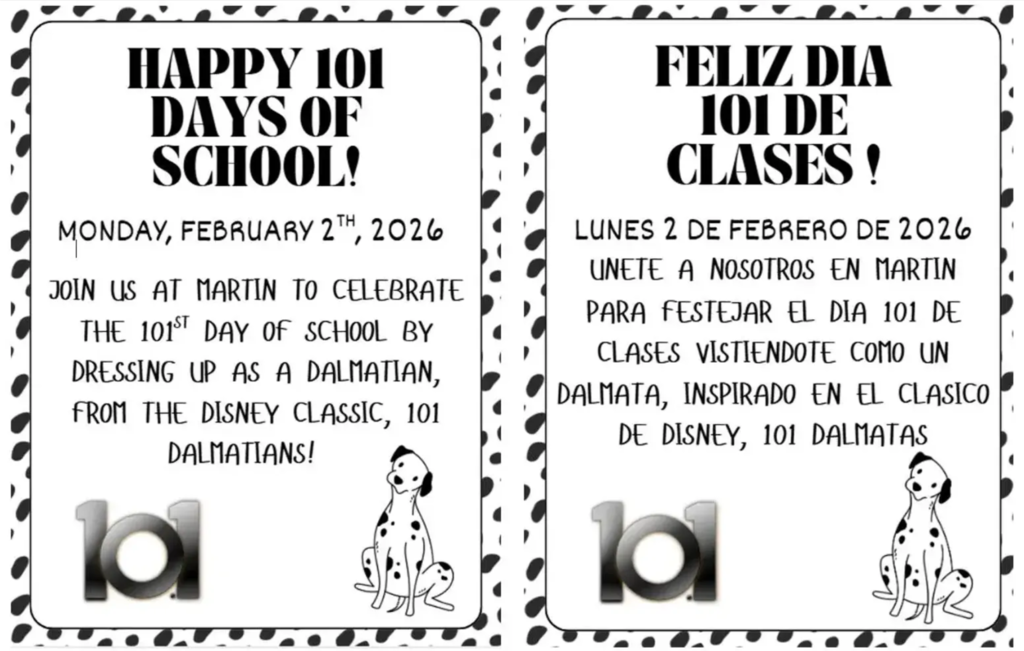 Happy 101 Days of School Monday, February 2nd 