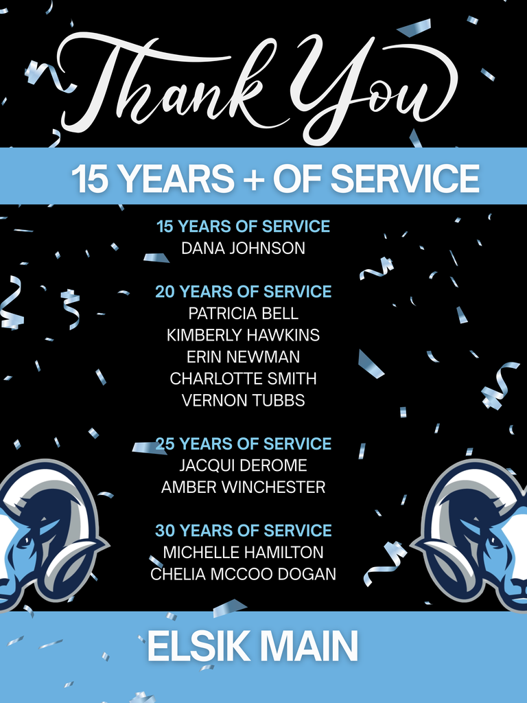 Cheers to our amazing team!  Thank you for your years of service, dedication, and loyalty to Elsik. We couldn’t do it without you! 💙👏#RamNation