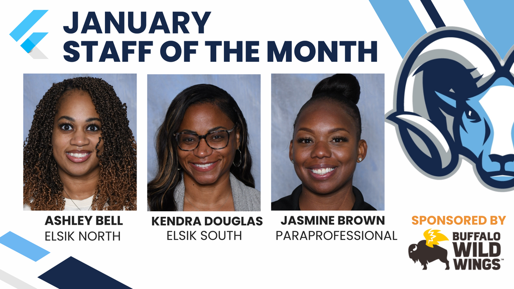 🎉 Congrats to our January 2026 Staff Members of the Month! Thank you for your leadership, dedication, and commitment to excellence. You inspire us all—Lead the way, Mighty Ram! 🐏💙 Sponsored by Buffalo Wild Wings–Royal Oaks 🦬🔥 #RamNation