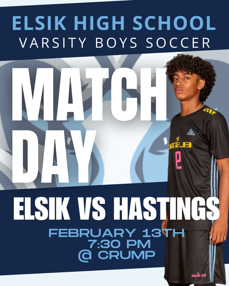 Ram Nation, it’s time to SHOW UP! Our Elsik Varsity Boys Soccer team is ready to battle Hastings under the lights at Crump Stadium. 📅 Feb. 13 Be loud. Be proud. Be RAMS. 🐏⚽️ #RamNation