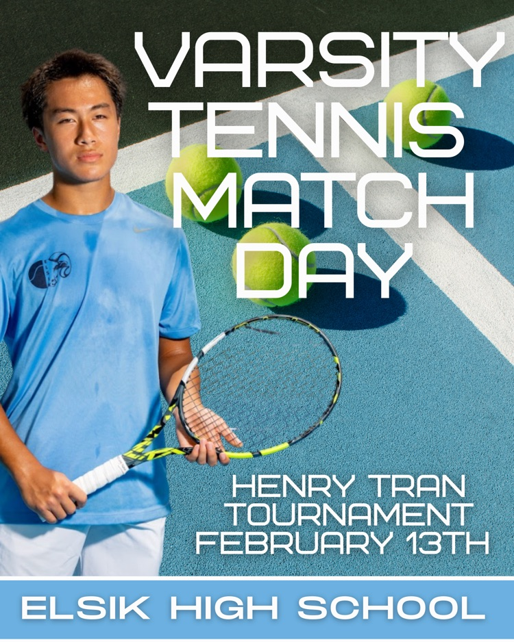Good luck to our Varsity Tennis Rams as they take the courts at the Henry Tran Tournament this February 13th! 🎾🔥 We’re cheering you on—play hard, stay locked in, and represent Elsik with pride! #RamNation
