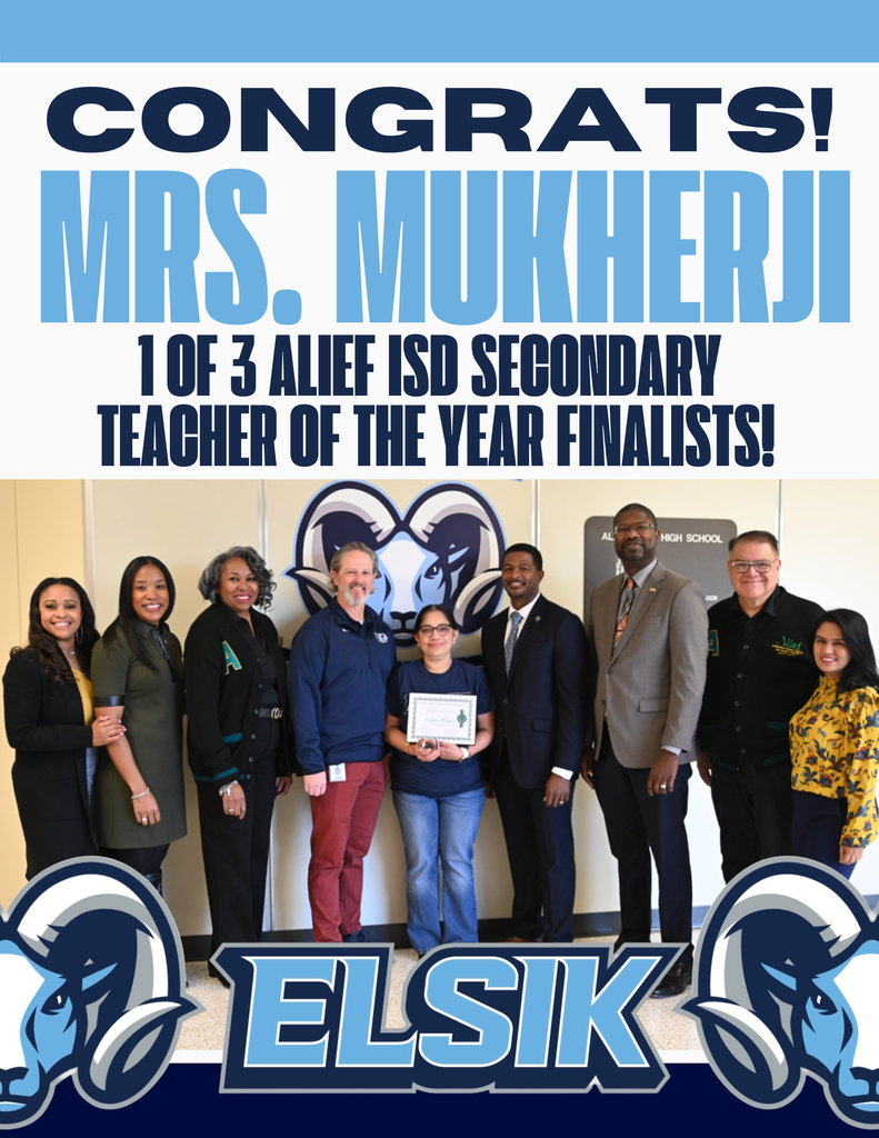 🎉 Congrats to Secondary Finalist Bishakha Mukherji from @ElsikHighSchool! 🌟 We look forward to celebrating all finalists at the Teacher of the Year Ceremony on April 16 at 7 PM at Taylor High School. 👏 Let’s give them a big round of applause! 💙 #TOY2025