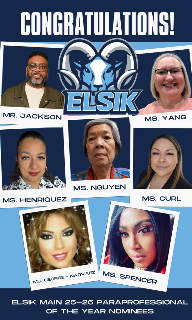An advertisement shows a collage of six people with their names. A blue ram logo and the text "Elsik" are at the top.