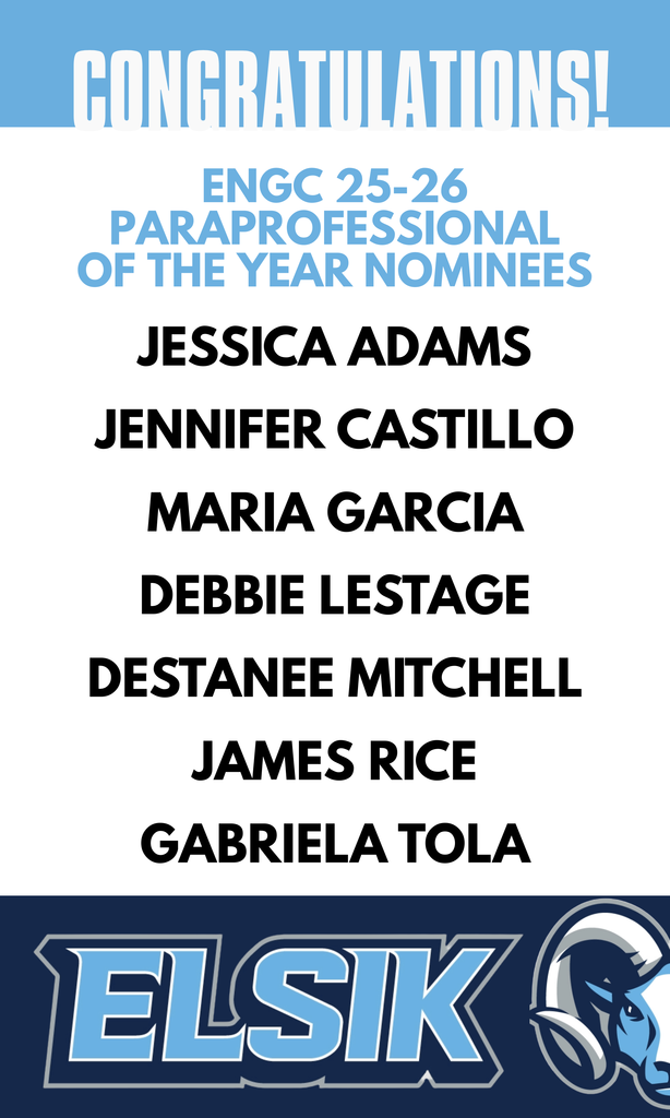 A white background with blue borders displays a list of names: Jessica Adams, Jennifer Castillo, Maria Garcia, Debbie Lestage, Destanee Mitchell, James Rice, and Gabriela Tola.