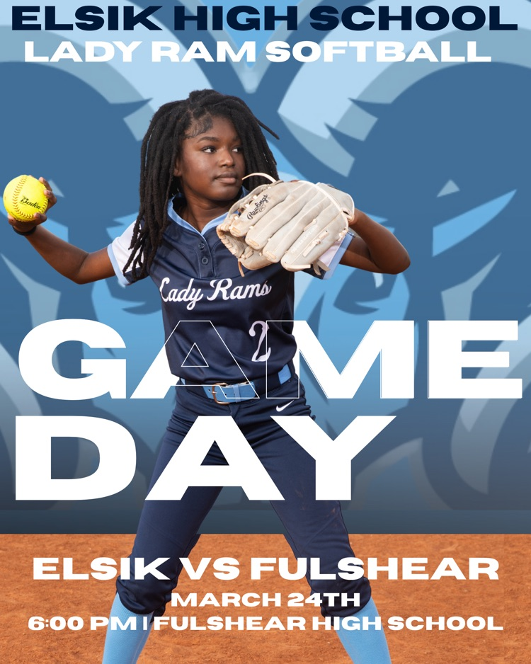 Lady Rams Softball is back in action! 🥎 Catch Elsik as we take on Fulshear this March 24th at 6 PM. Let’s pack the stands and bring the energy! Mighty Rams, let’s go get this win! 💙🤍