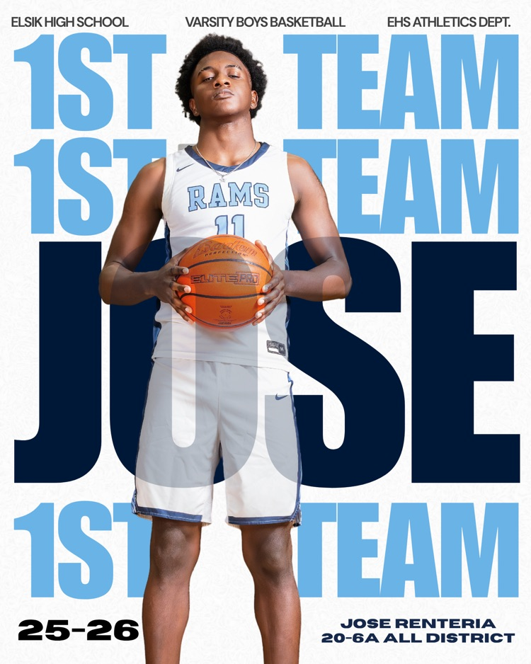 Big time honors for Elsik Basketball! 🏀 20-6A All-District: 1st Team – Joshua Smith, Jose Renteria! Proud of our Rams! #MightyRams