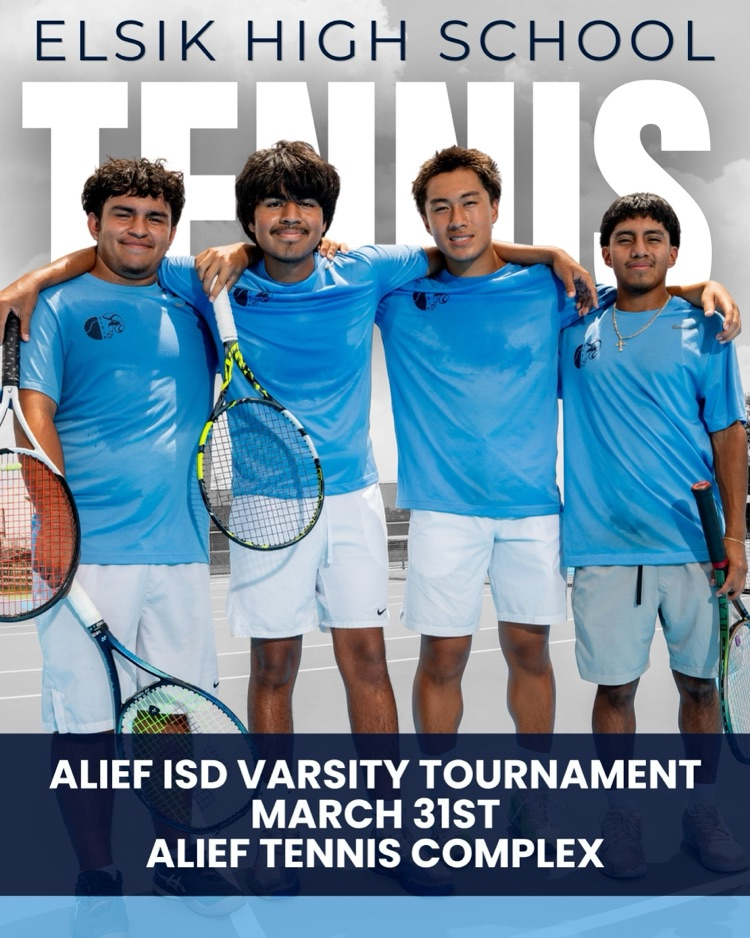 🎾 Game Day!  Elsik High School Tennis competes in the Alief ISD Varsity Tournament!  🗓️ March 31  📍 Alief Tennis Complex Good luck to our Rams—play hard and represent! 💙🐏 #ElsikTennis #GameDay 